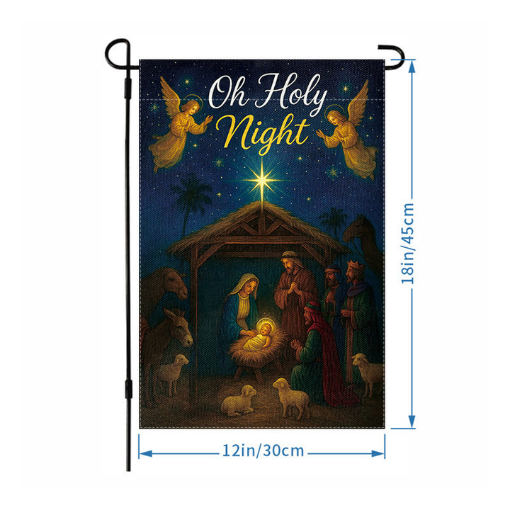 Christianartworkshop Oh Holy Night Nativity Garden Flag with Angels & Star: Christmas Faith Decor - image 5