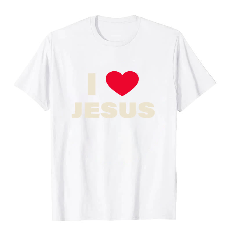 Christianartworkshop I Love Jesus Unisex T-shirt - White - 2XL - image 1