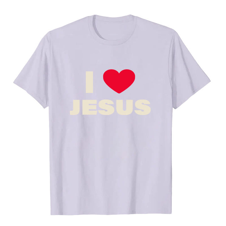Christianartworkshop I Love Jesus Unisex T-shirt - Purple - 2XL - image 6