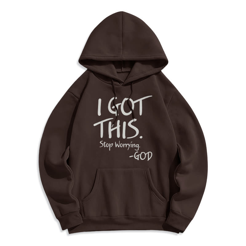 Christianartworkshop I GOT THIS - GOD Inspirational Faith Fleece Lined Polyester Hoodie - Brown - 2XL - image 4