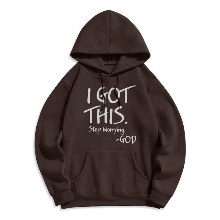 Christianartworkshop I GOT THIS - GOD Inspirational Faith Fleece Lined Polyester Hoodie - Brown - 2XL - image 4