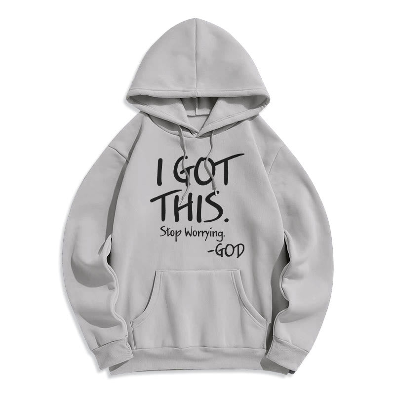 Christianartworkshop I GOT THIS - GOD Inspirational Faith Fleece Lined Polyester Hoodie - Grey - 2XL - image 0