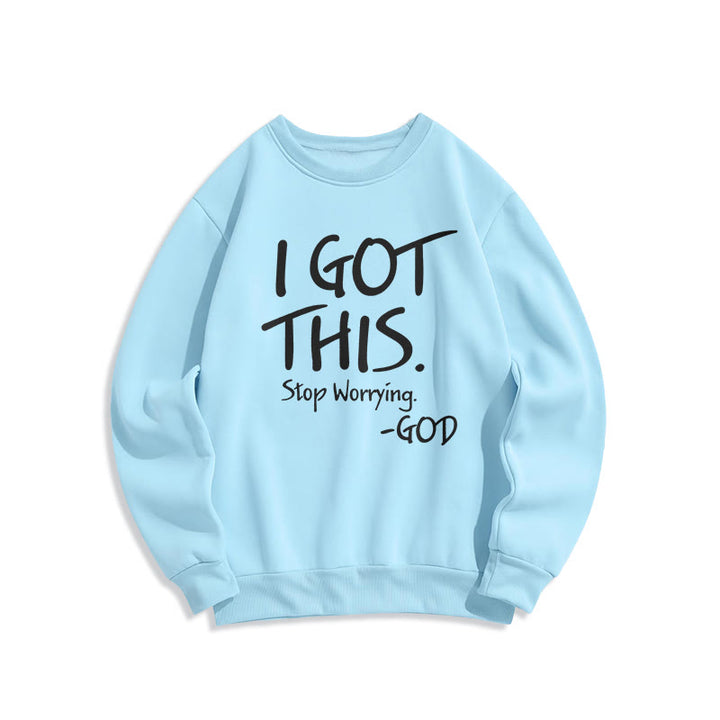 Christianartworkshop I GOT THIS - GOD Inspirational Faith Fleece Lined Polyester Sweatshirt - Blue - 2XL - image 4