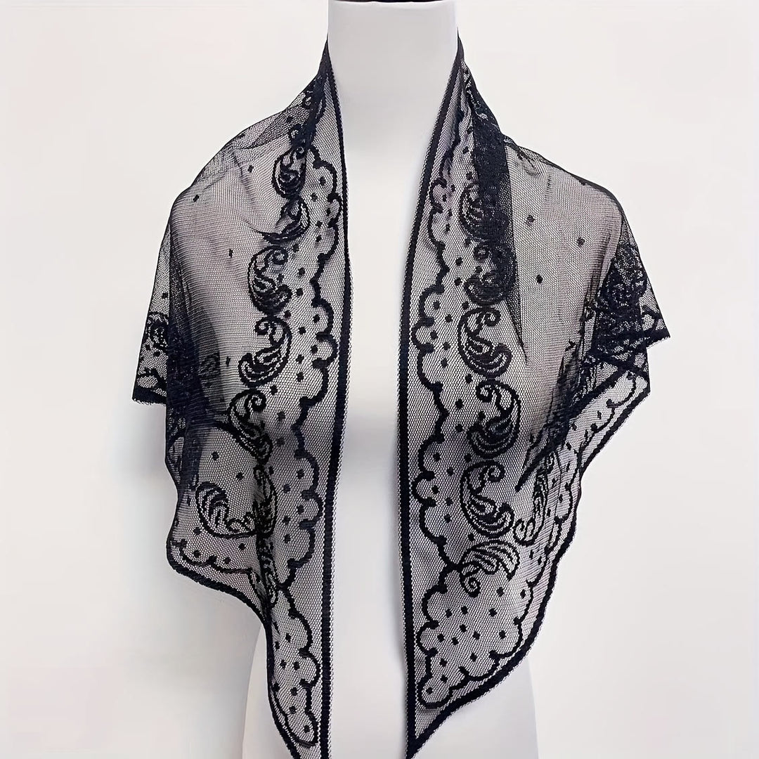 Christianartworkshop Sacred Grace Black and White Jerusalem Chapel Veil with Virgin and Child - image 2