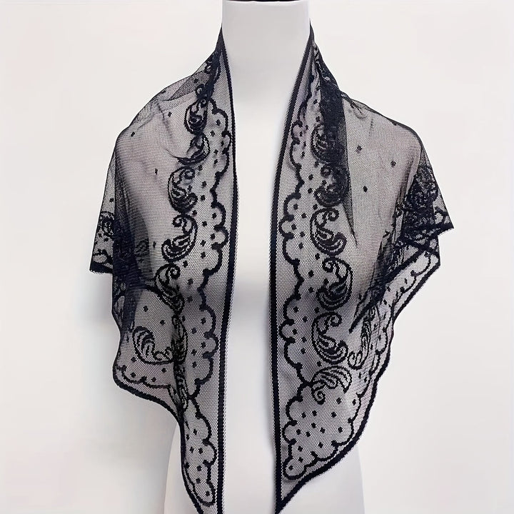 Christianartworkshop Sacred Grace Black and White Jerusalem Chapel Veil with Virgin and Child - image 2