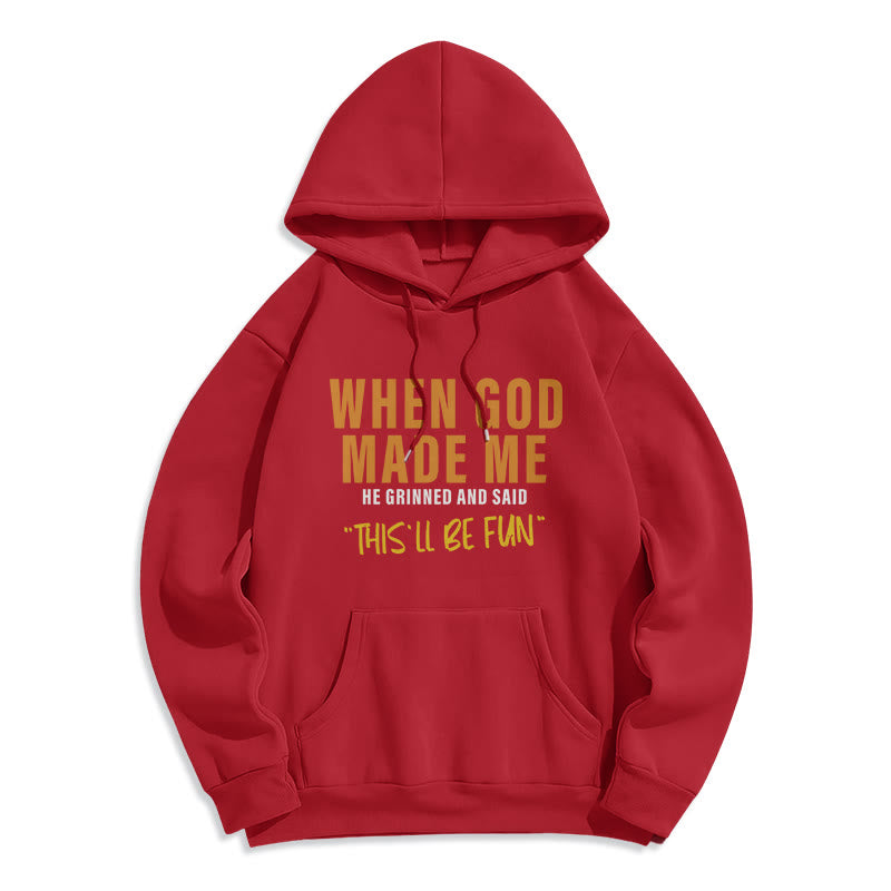 Christianartworkshop Fun - Filled God's Creation of Me Faith Story Fleece Lined Polyester Hoodie - Red - 2XL - image 6
