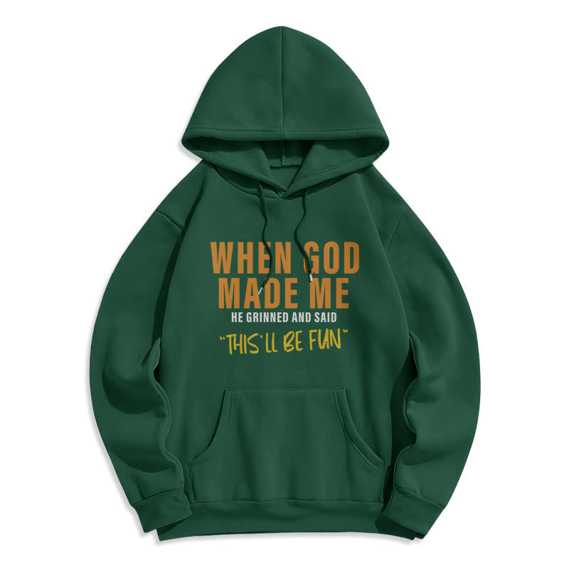 Christianartworkshop Fun - Filled God's Creation of Me Faith Story Fleece Lined Polyester Hoodie - Green - 2XL - image 8
