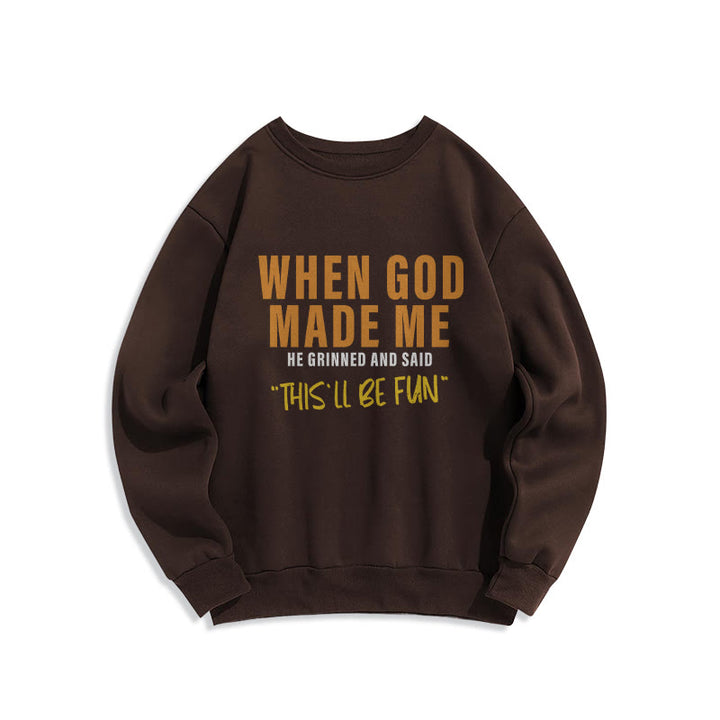 Christianartworkshop Fun - Filled God's Creation of Me Faith Story Fleece Lined Polyester Sweatshirt - Brown - 2XL - image 0