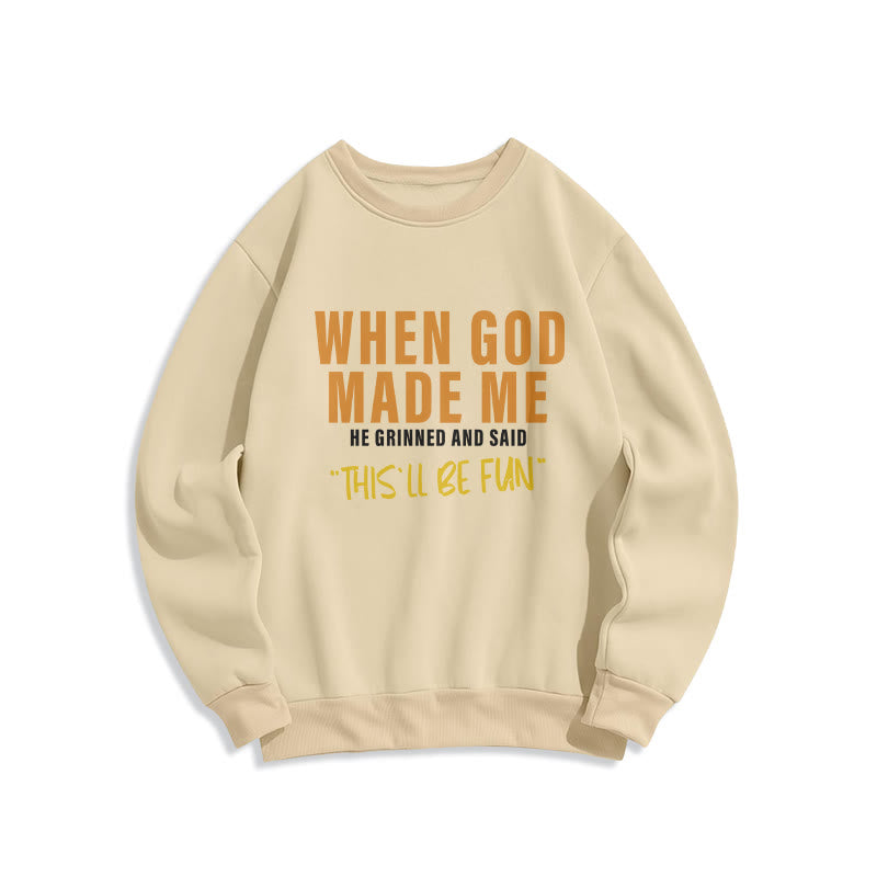 Christianartworkshop Fun - Filled God's Creation of Me Faith Story Fleece Lined Polyester Sweatshirt - Beige - 2XL - image 4