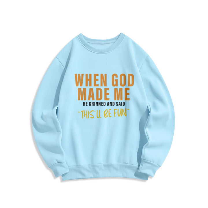 Christianartworkshop Fun - Filled God's Creation of Me Faith Story Fleece Lined Polyester Sweatshirt - Blue - 2XL - image 5