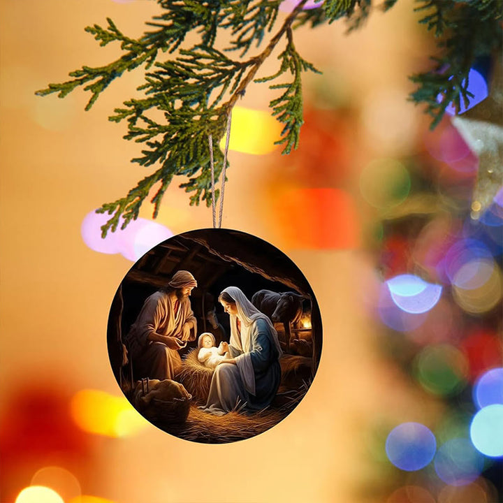 Christianartworkshop Realistic Styles Jesus Born Christmas Hanging Ornaments B - image 5