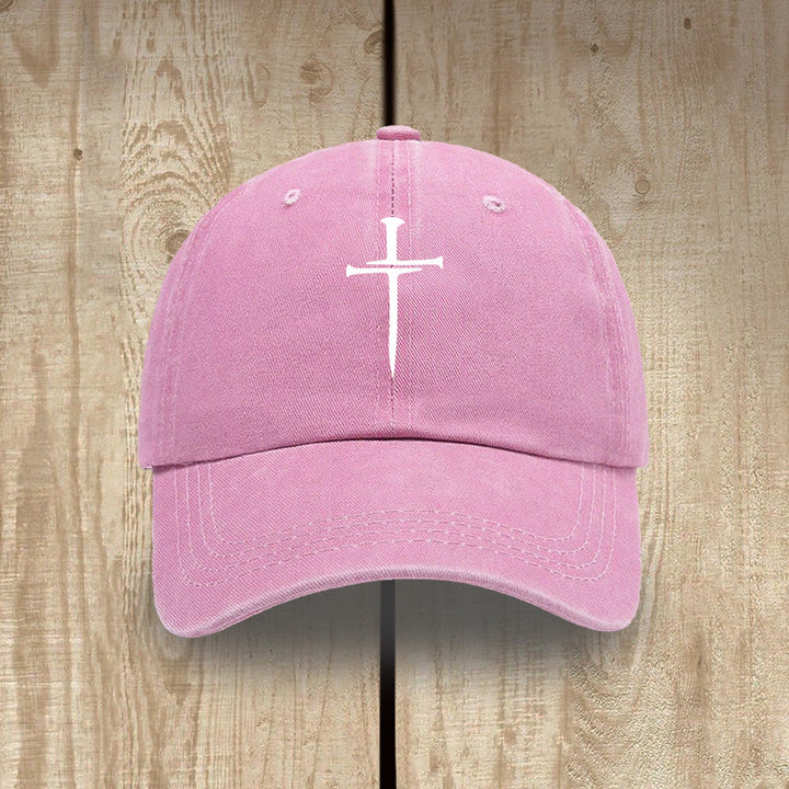 Christianartworkshop Minimalist Three Nails Cross Hat: Simplicity Meets Salvation - Pink - image 14