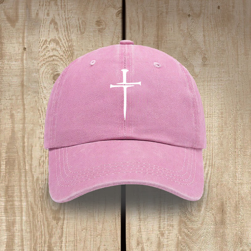 Christianartworkshop Minimalist Three Nails Cross Hat: Simplicity Meets Salvation - Pink - image 14