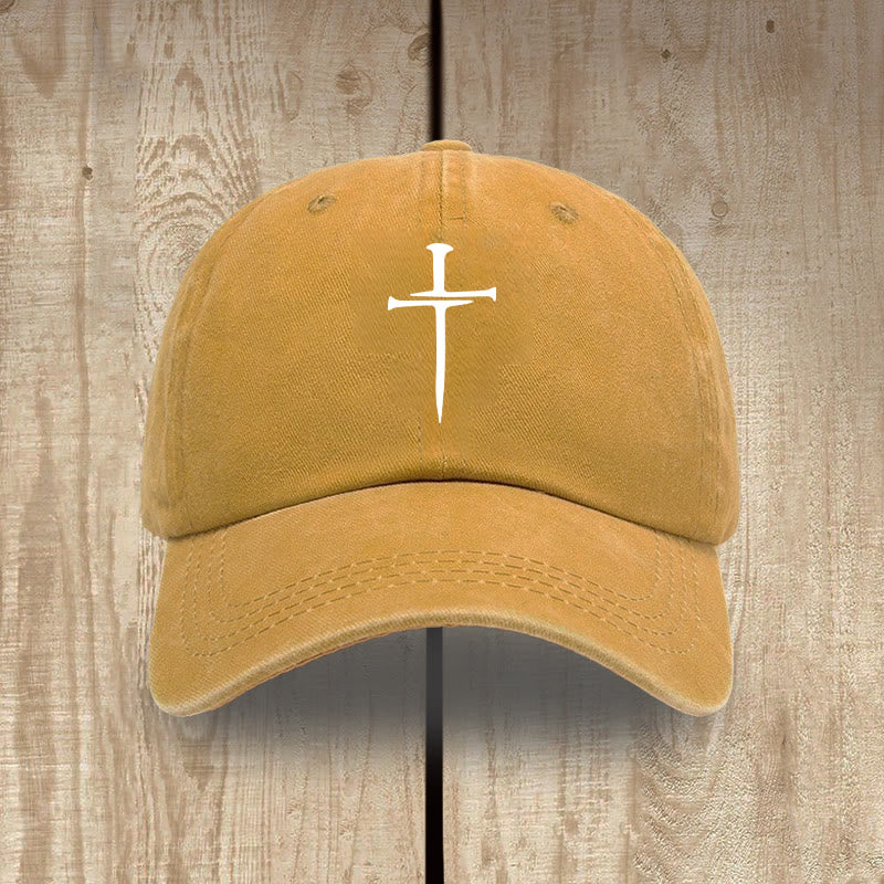 Christianartworkshop Minimalist Three Nails Cross Hat: Simplicity Meets Salvation - Yellow - image 15