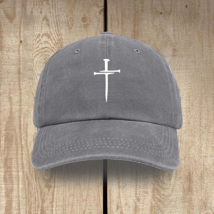 Christianartworkshop Minimalist Three Nails Cross Hat: Simplicity Meets Salvation - Grey - image 9