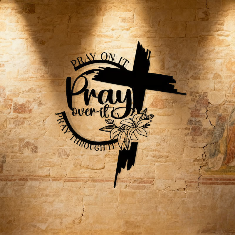 Christianartworkshop Modern Style Pray Over It Quote Inspirational Metal Wall Decor - image 2
