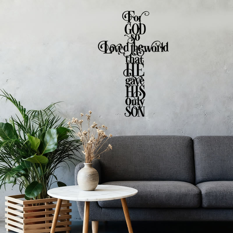 Christianartworkshop John 3:16 For God So Loved The World Cross Metal Wall Decor - image 3