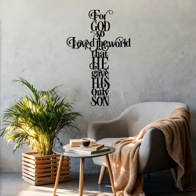 Christianartworkshop John 3:16 For God So Loved The World Cross Metal Wall Decor - image 4