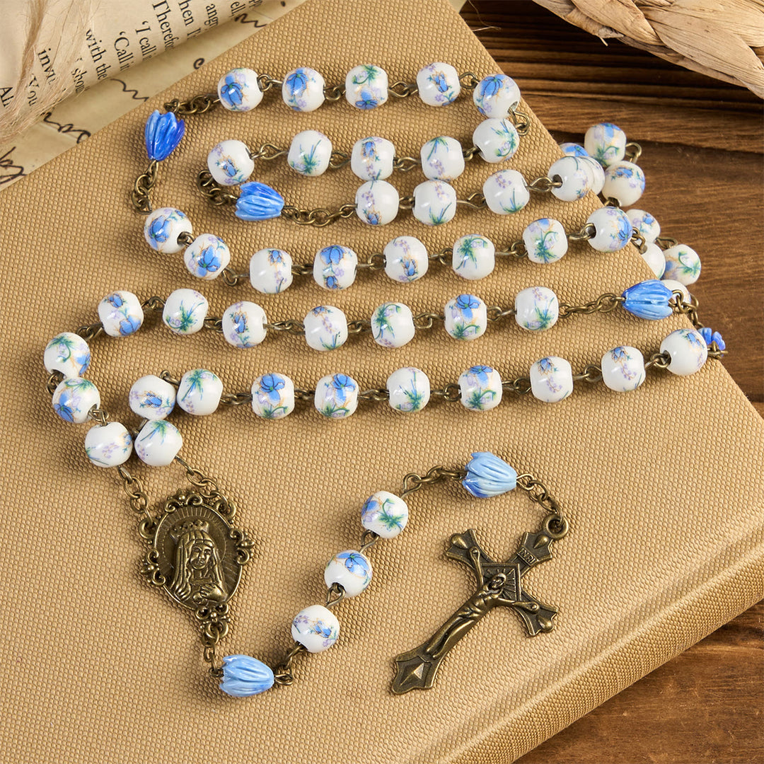 Christianartworkshop Thanksgiving Gift: Immaculate Heart of Mary Rosary + Thanksgiving Card | Expressing Gratitude Through Faith - image 6