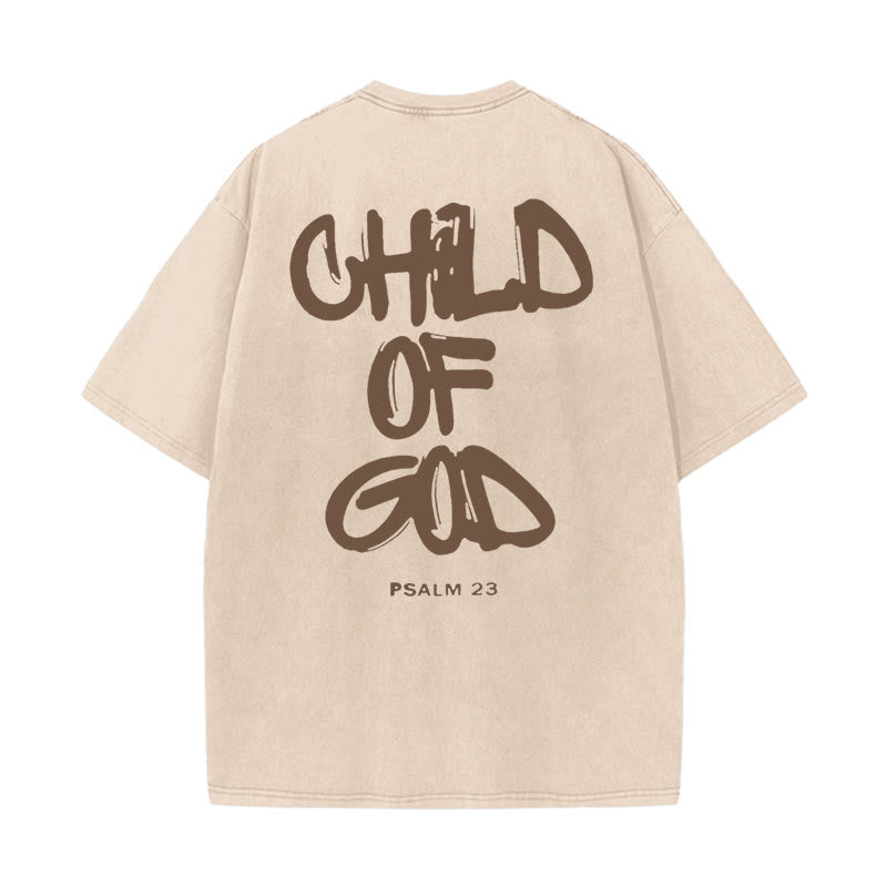 Christianartworkshop "CHILD OF GOD" Washed T-Shirt - Beige - 5XL - image 4