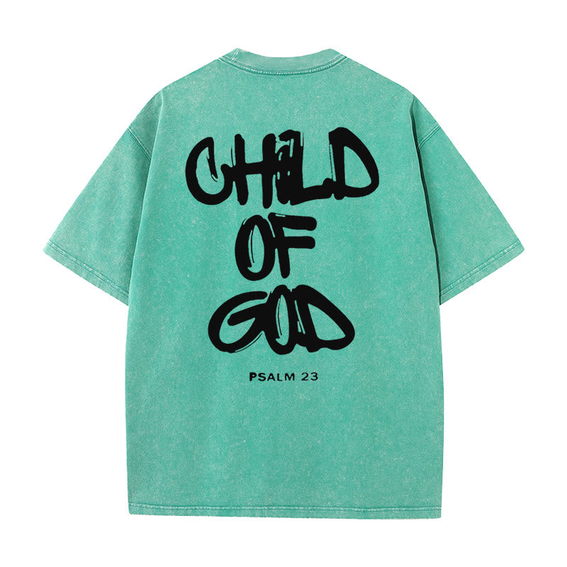 Christianartworkshop "CHILD OF GOD" Washed T-Shirt - Green - 5XL - image 14