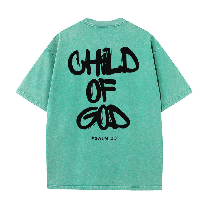 Christianartworkshop "CHILD OF GOD" Washed T-Shirt - Green - 5XL - image 14