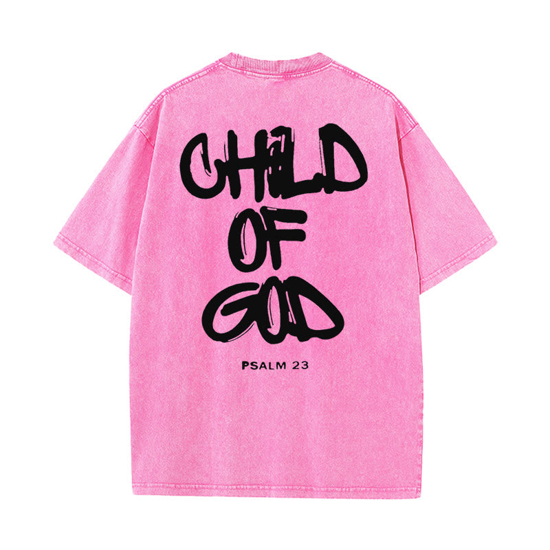 Christianartworkshop "CHILD OF GOD" Washed T-Shirt - Pink - 5XL - image 10