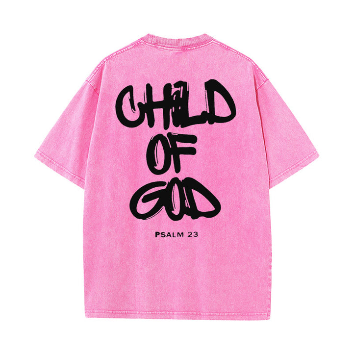 Christianartworkshop "CHILD OF GOD" Washed T-Shirt - Pink - 5XL - image 10