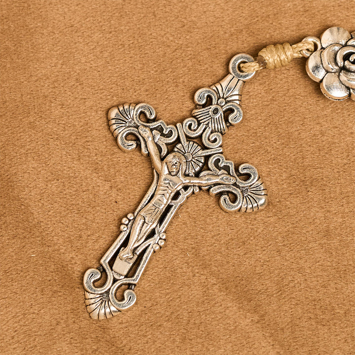 Christianartworkshop Tranquil Green Bead with Flower Charms Rosary: Full of Serenity and Blessing - image 9