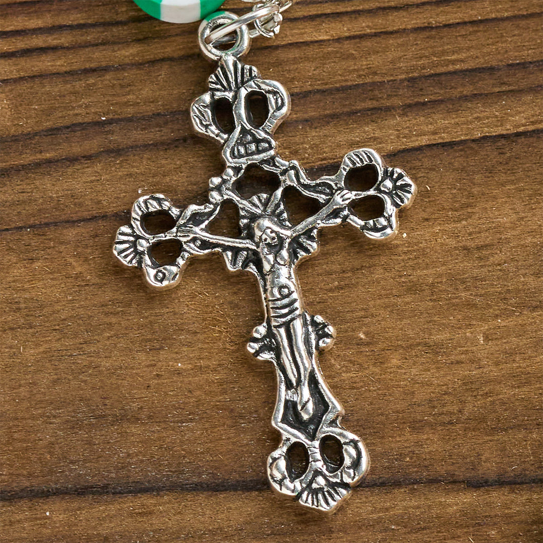 Christianartworkshop Christmas Gift: Festive Christmas Rosary: Red - Green Beads, Candy Shapes & Crucifix - image 12