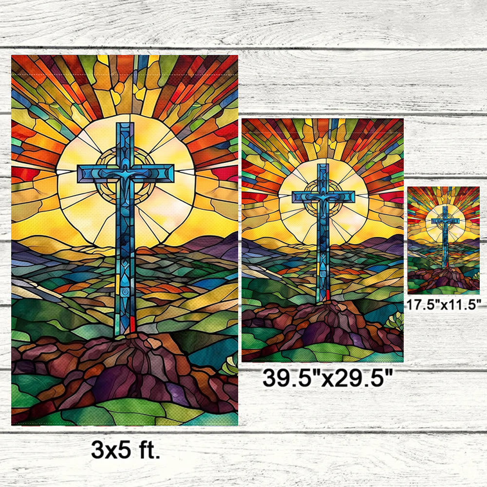 Christianartworkshop Stained Cross Garden Flag: Vibrant Religious Faith Decor - image 5