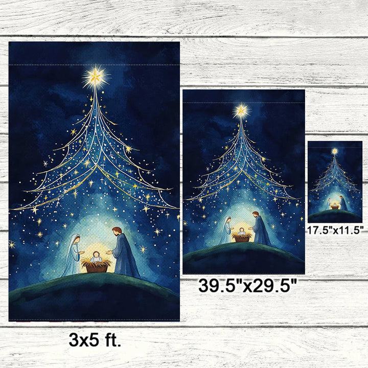 Christianartworkshop Holy Night Nativity Garden Flag: Starry Tree & Bethlehem Star Decor - image 5