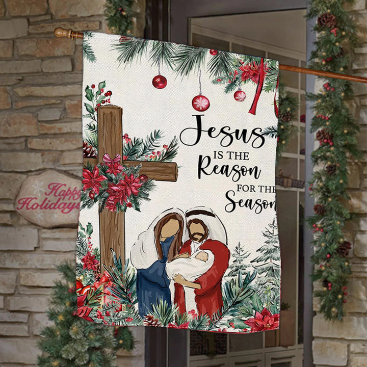 Christianartworkshop Jesus is the Reason Nativity Garden Flag: Christmas Faith Decor - image 1