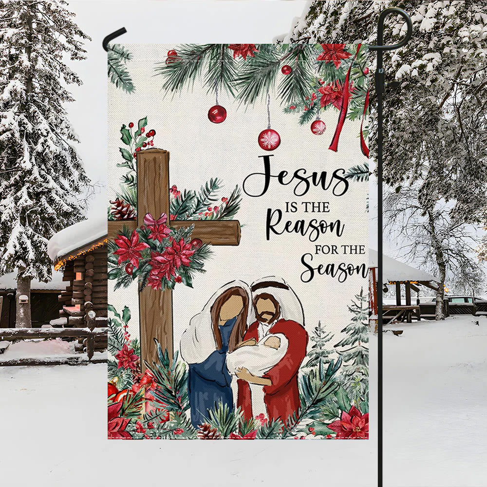 Christianartworkshop Jesus is the Reason Nativity Garden Flag: Christmas Faith Decor - image 3