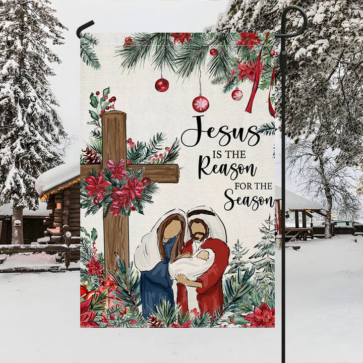 Christianartworkshop Jesus is the Reason Nativity Garden Flag: Christmas Faith Decor - image 3