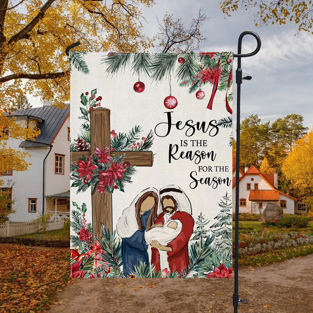 Christianartworkshop Jesus is the Reason Nativity Garden Flag: Christmas Faith Decor - image 4