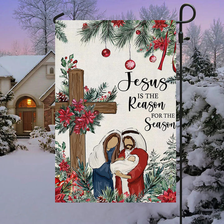 Christianartworkshop Jesus is the Reason Nativity Garden Flag: Christmas Faith Decor - image 2
