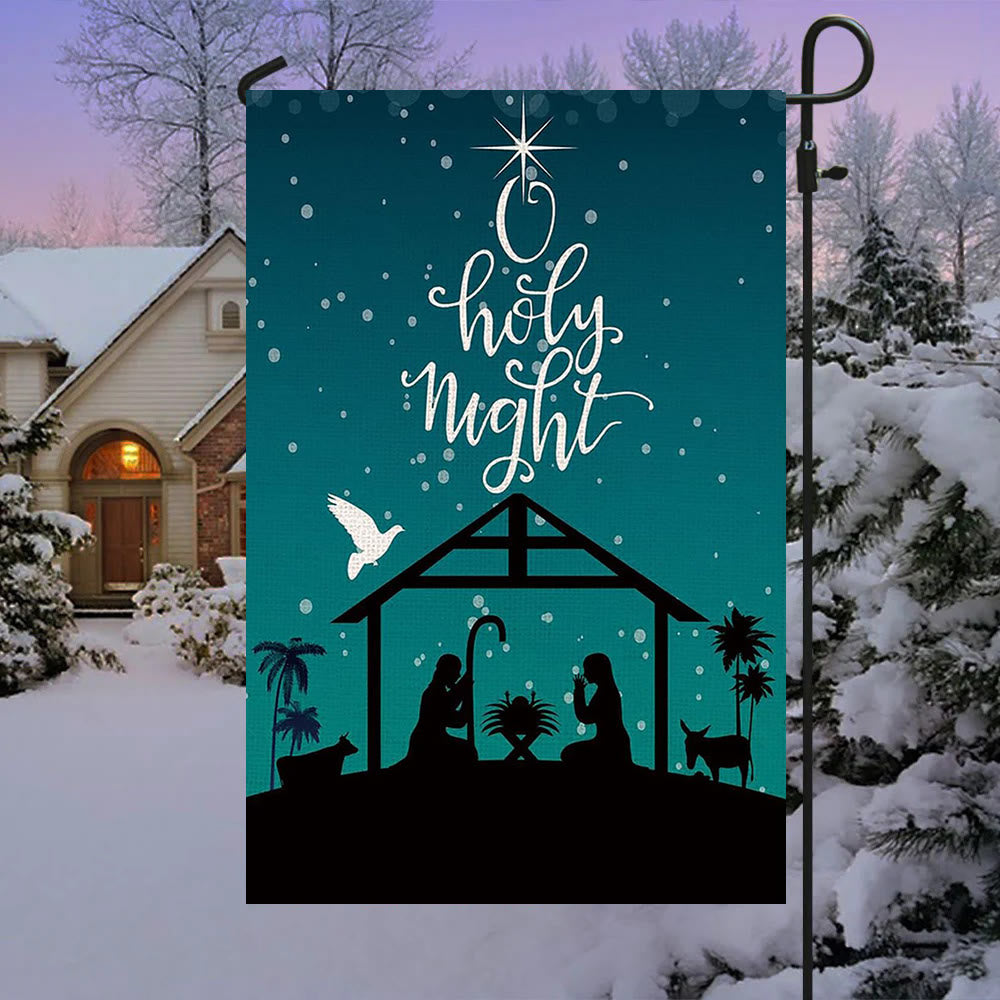 Christianartworkshop Teal Starry O Holy Night Nativity Garden Flag: Faith - Inspired Decor - image 2
