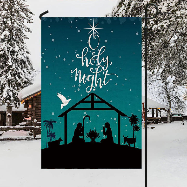 Christianartworkshop Teal Starry O Holy Night Nativity Garden Flag: Faith - Inspired Decor - image 3