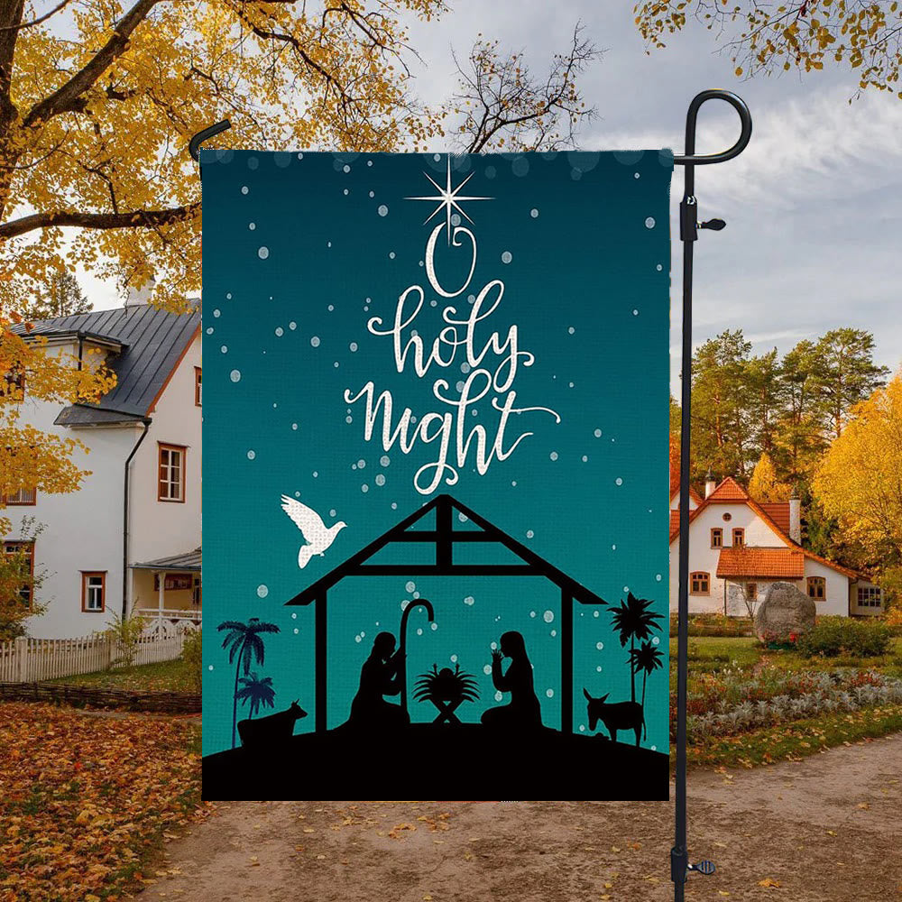 Christianartworkshop Teal Starry O Holy Night Nativity Garden Flag: Faith - Inspired Decor - image 4