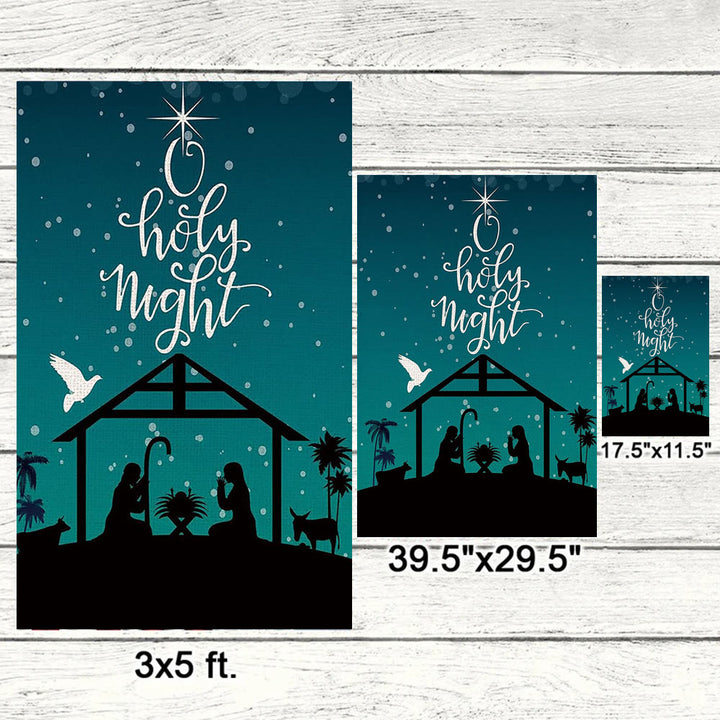 Christianartworkshop Teal Starry O Holy Night Nativity Garden Flag: Faith - Inspired Decor - image 5