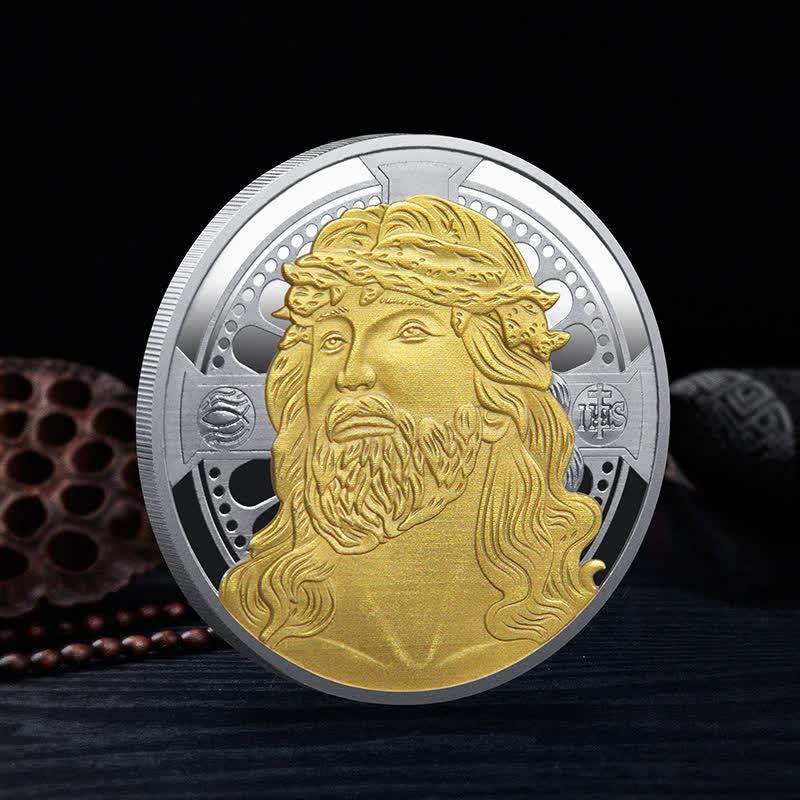 Classic Style the Jesus Crown of Thorns Protection Strengthen Connection Coin - image 1