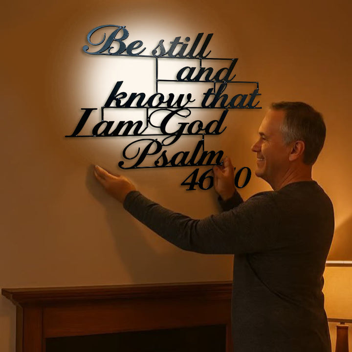 Christianartworkshop Classic Black Psalm 46:10 Metal Wall Decor - image 1