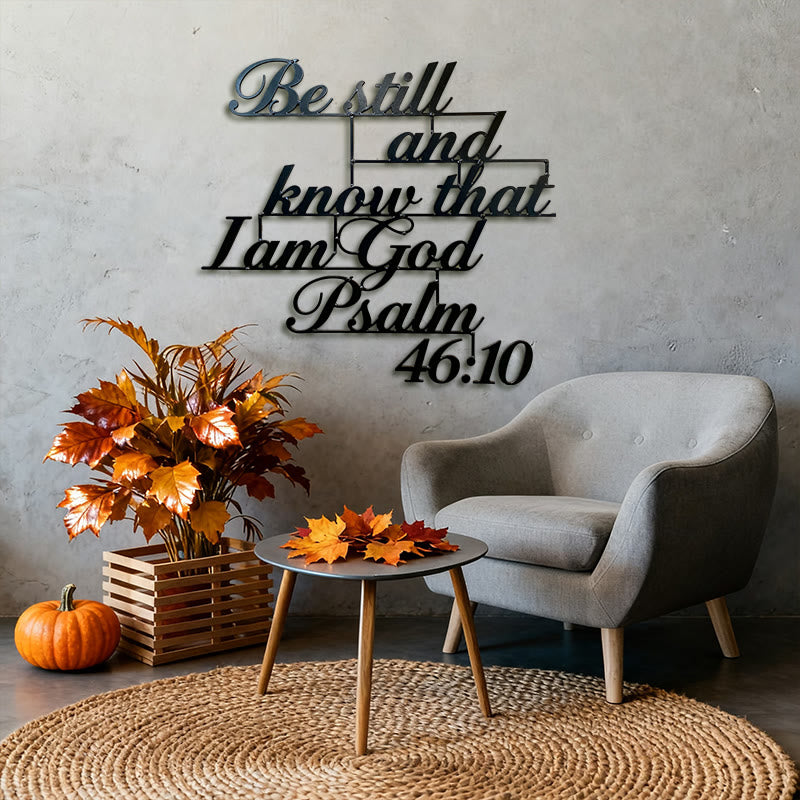 Christianartworkshop Classic Black Psalm 46:10 Metal Wall Decor ...