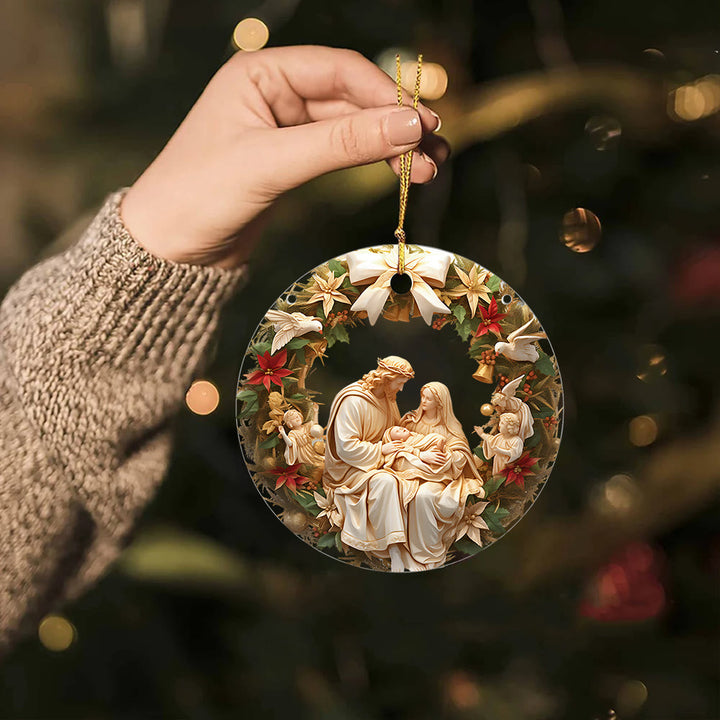 Christianartworkshop Classic Holy Family & Little Angels Christmas Hanging Ornaments - image 2