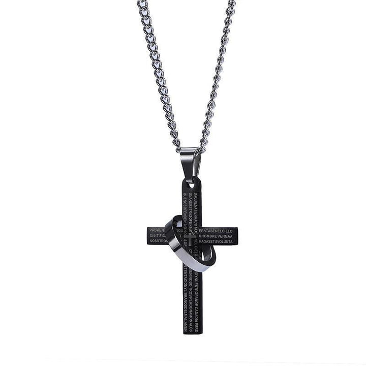 Christianartworkshop Lord's Prayer with Interlocking Ring Cross Pendant Necklace: Bold Style Sacred Meaning - image 5