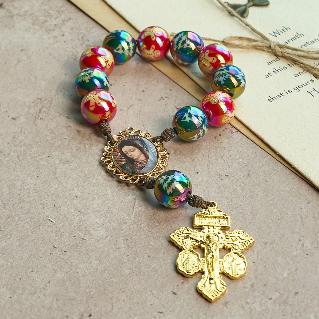 Christianartworkshop Christmas Devotion Red Green Holiday Beads Pocket Rosary: Pray anywhere, anytime - image 6