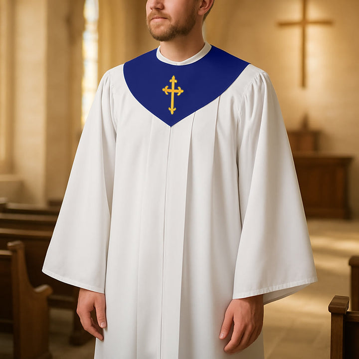 Christianartworkshop Divine Clergy Robe for Religious Services - Cross Accent Yoke - image 17