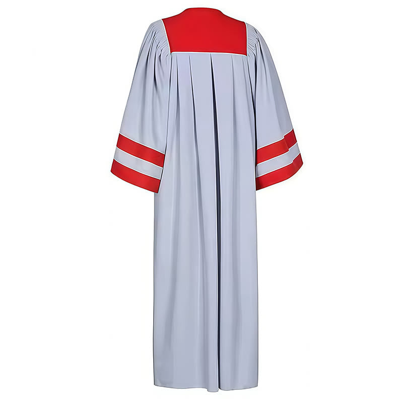 Christianartworkshop Formal Clergy Robe with Red & Gray Contrast Design - image 3