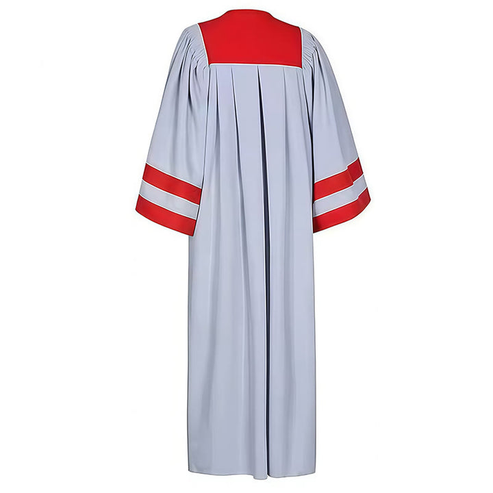Christianartworkshop Formal Clergy Robe with Red & Gray Contrast Design - image 3